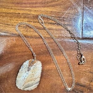 Cream and Brown Bohemian Stone Necklace